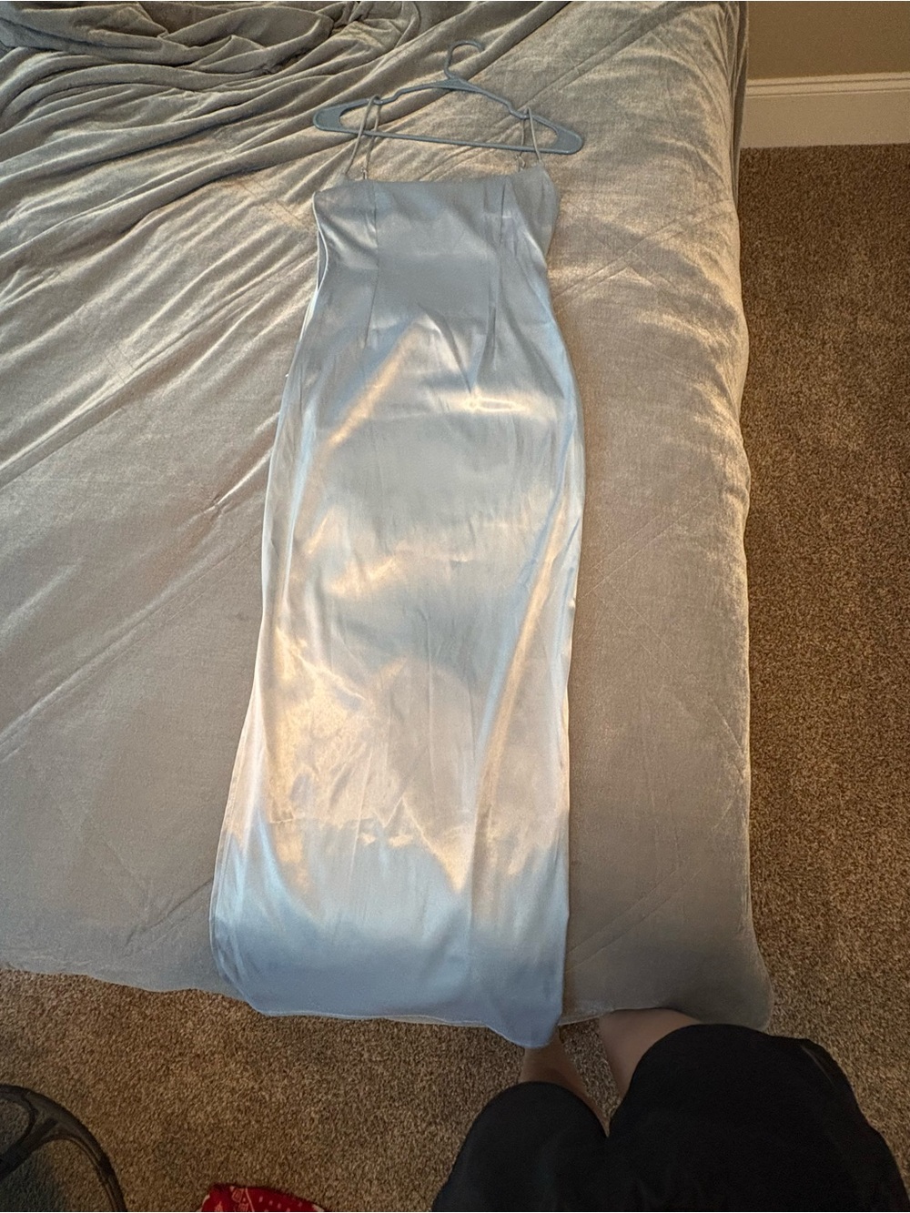 Peppermayo Satin Light Blue Maxi Dress - Picture 2 of 3